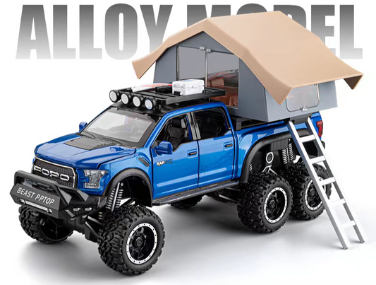 Ford Raptor Motorhome Off-Road Camper Pickup – Premium Die-Cast Model Car